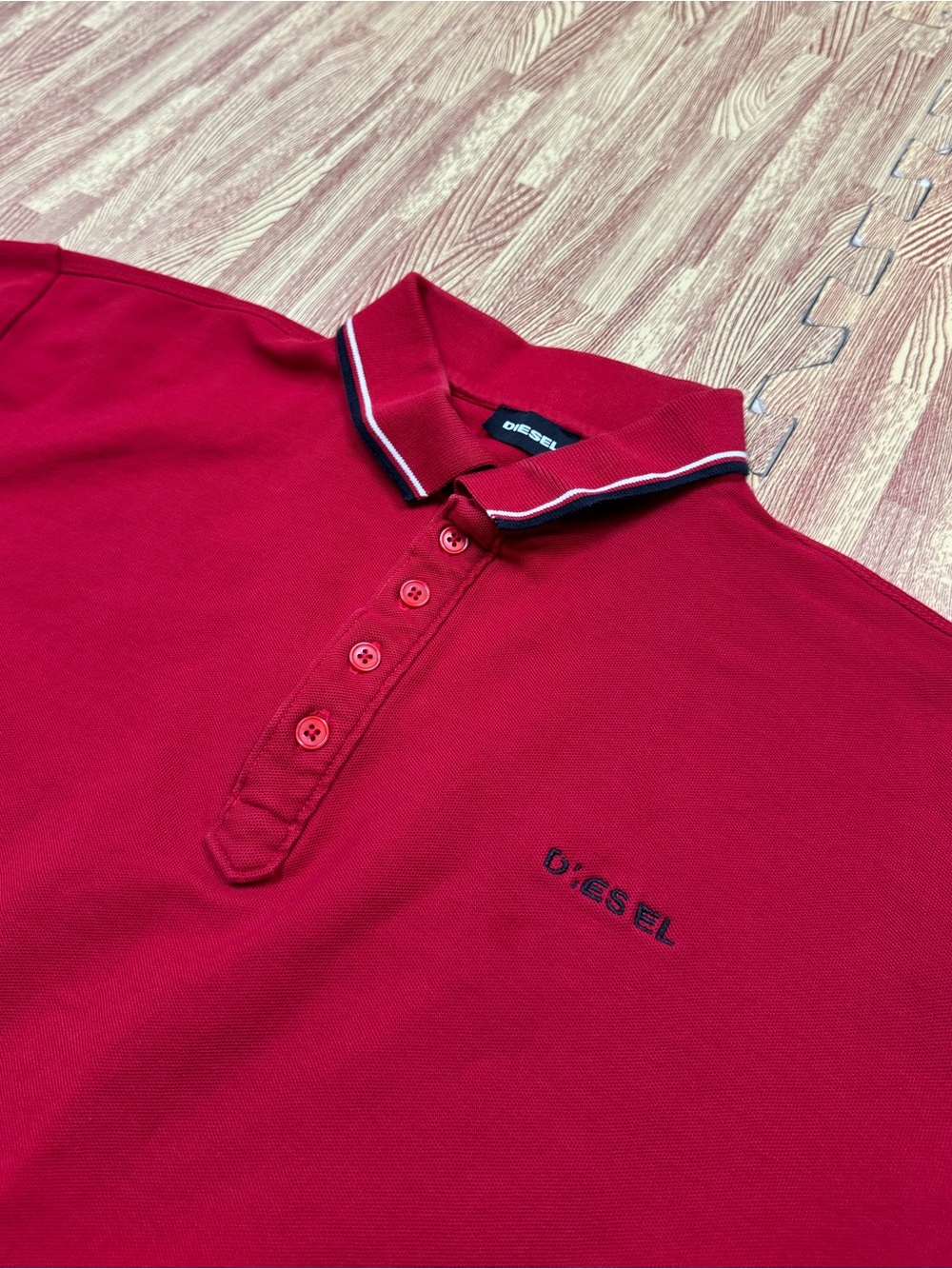 Diesel Mens T-Smith Polo Shirt Red $110 Size Medium